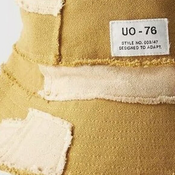 WOMEN'S URBAN OUTFITTERS UO FRAYED PATCHWORK BUCKET HAT WOMENS ONE SIZE - Picture 5 of 5